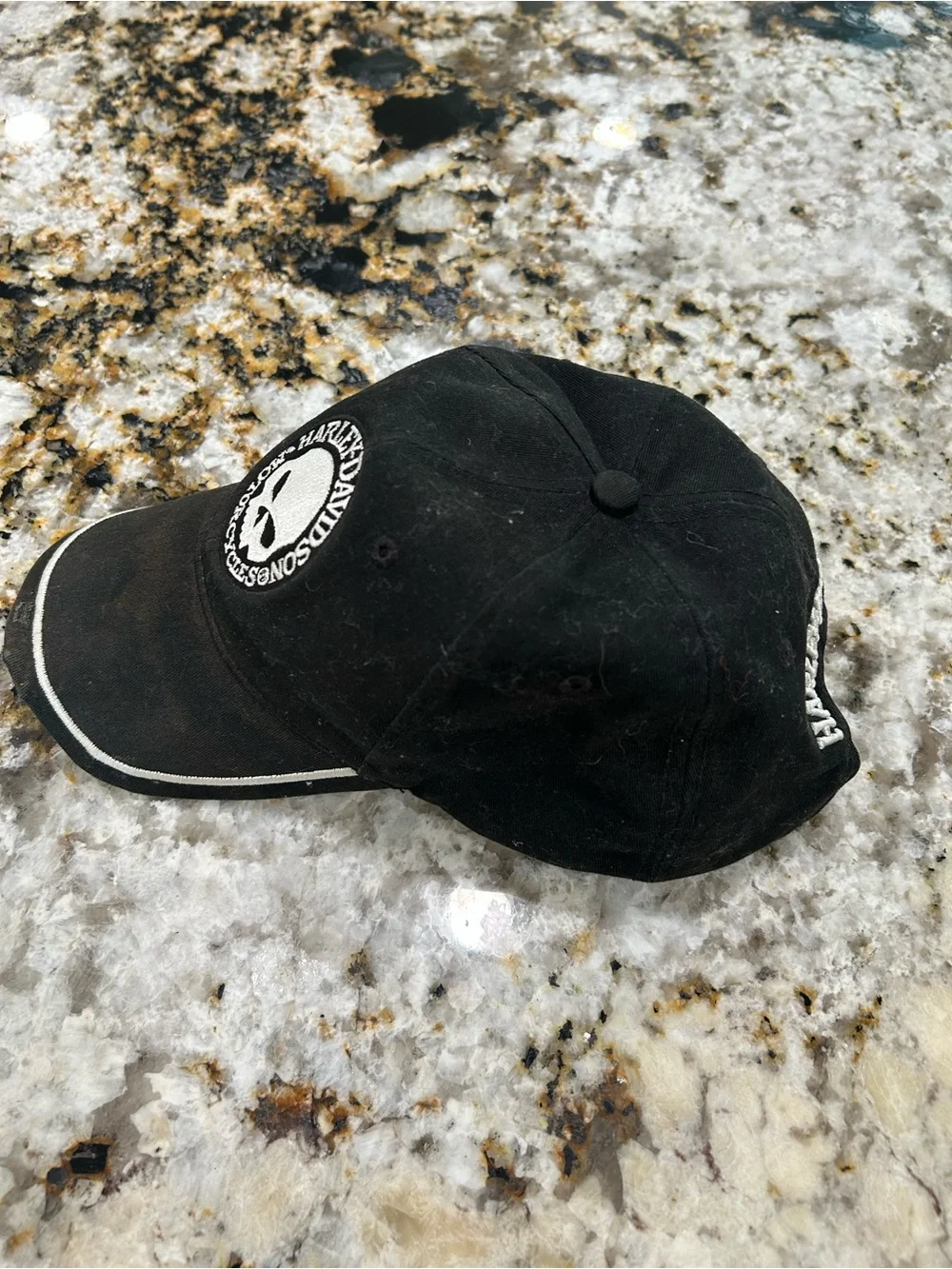 Harley-Davidson Black Cap with White Skull Patch